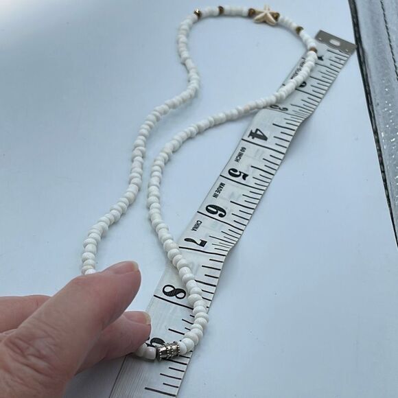 Vintage starfish beaded necklace. Barrel clasp. - Picture 4 of 6